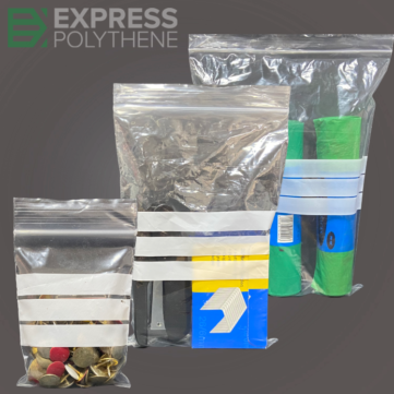 Write on Panel Grip Seal / Self Seal Bags 38mm x 63mm