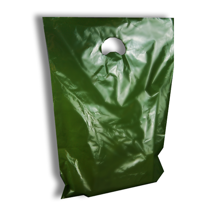 Dark Green Carrier Bag 380mm x 457mm + 75mm