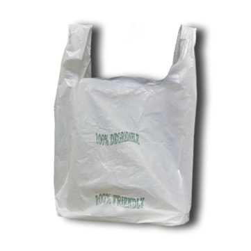Degradable Large White Vest Carriers 12" x 19 x 23"
