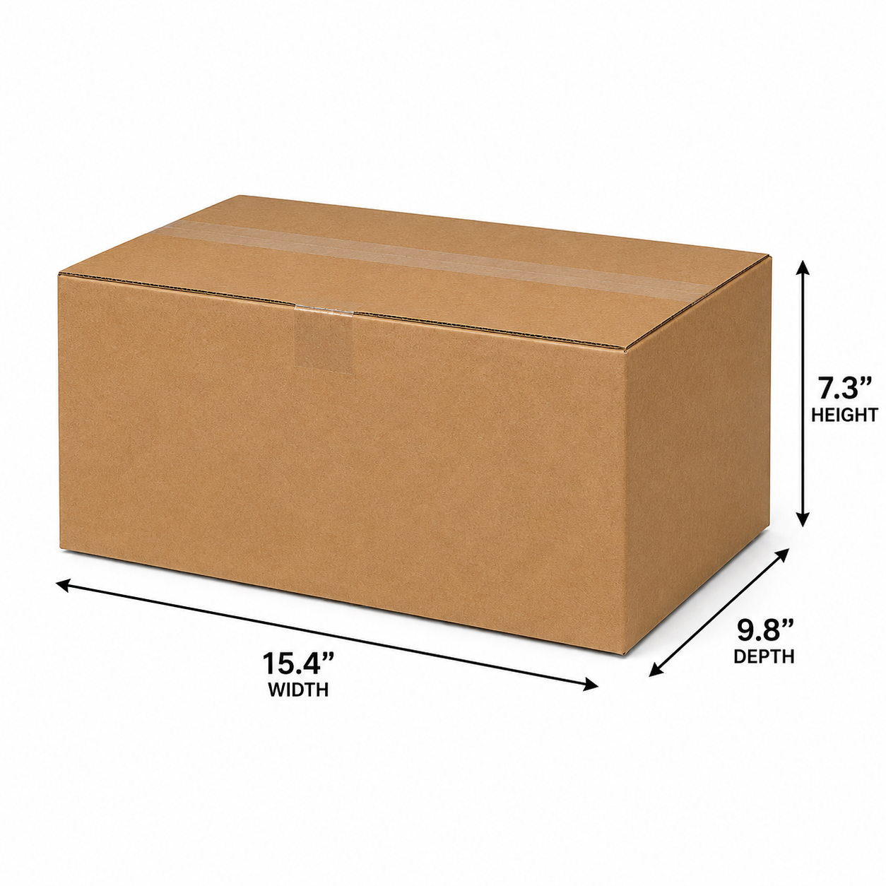 Cardboard Box Single Wall - Size 134- 15.4" x 9.8" x 7.3"