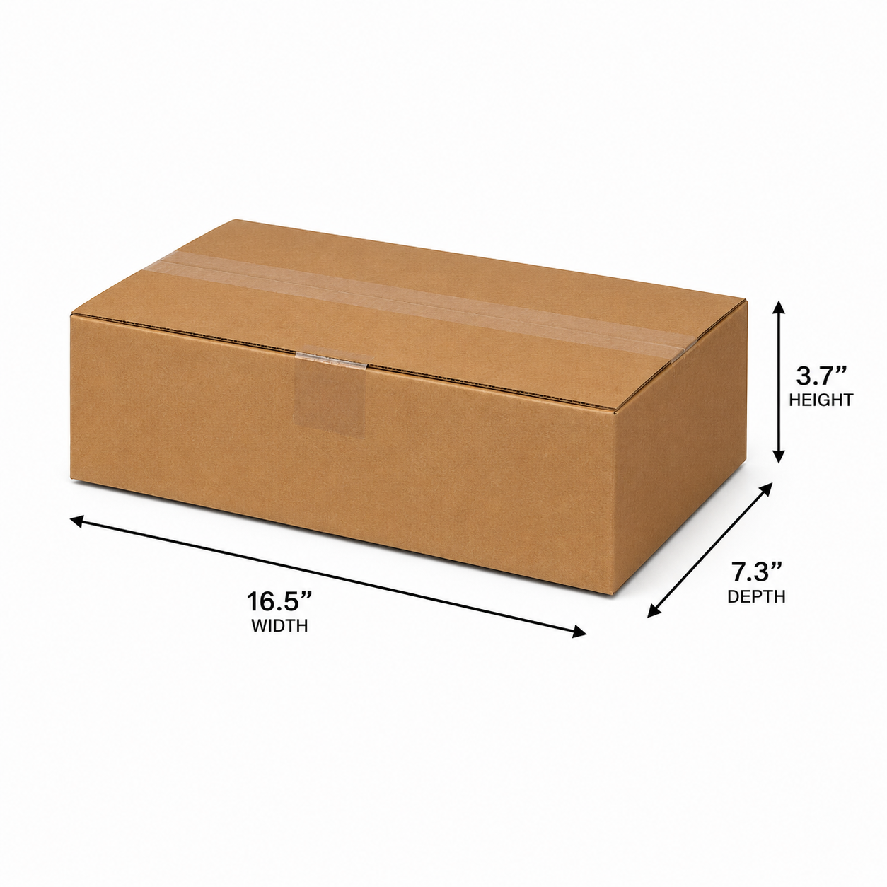 Cardboard Box Single Wall - 16.5" x 7.3" x 3.7"