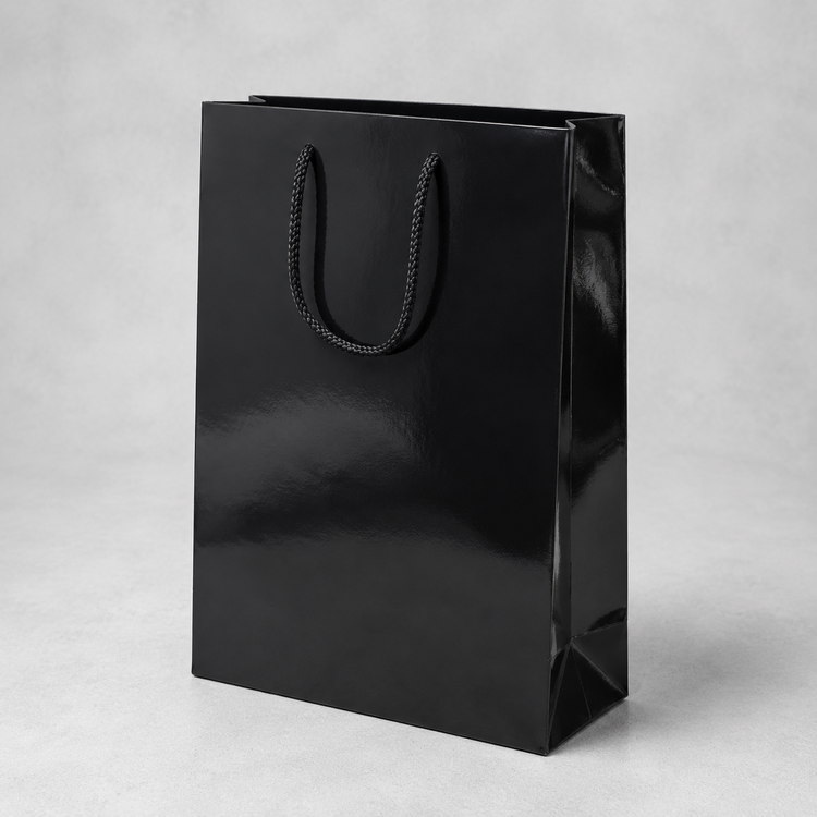 black gloss laminated paper carrier bag 750x750 2