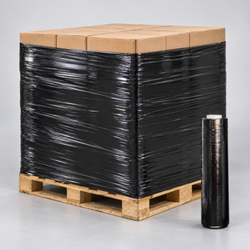 black heavy duty pallet wrap 500mm 250m 750x750 1